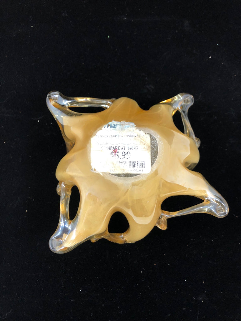 GOLD GLASS ABSTRACT TABLE ART.