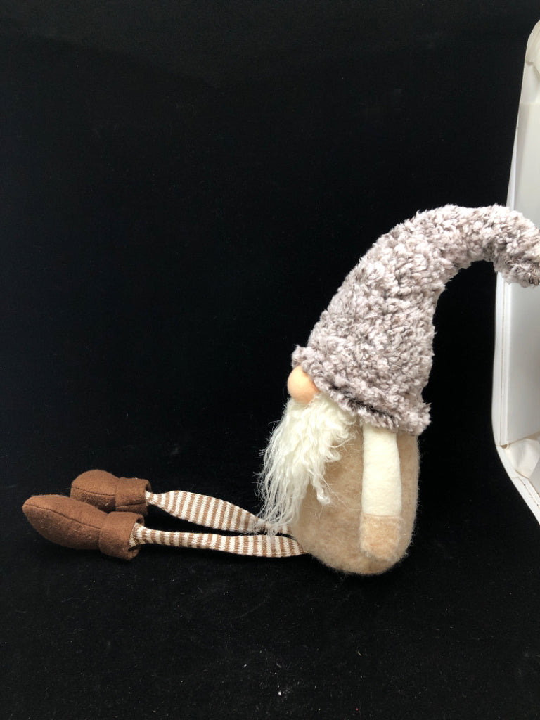 WEIGHTED GNOME W/ STRIPED LEGS SHELF SIT.