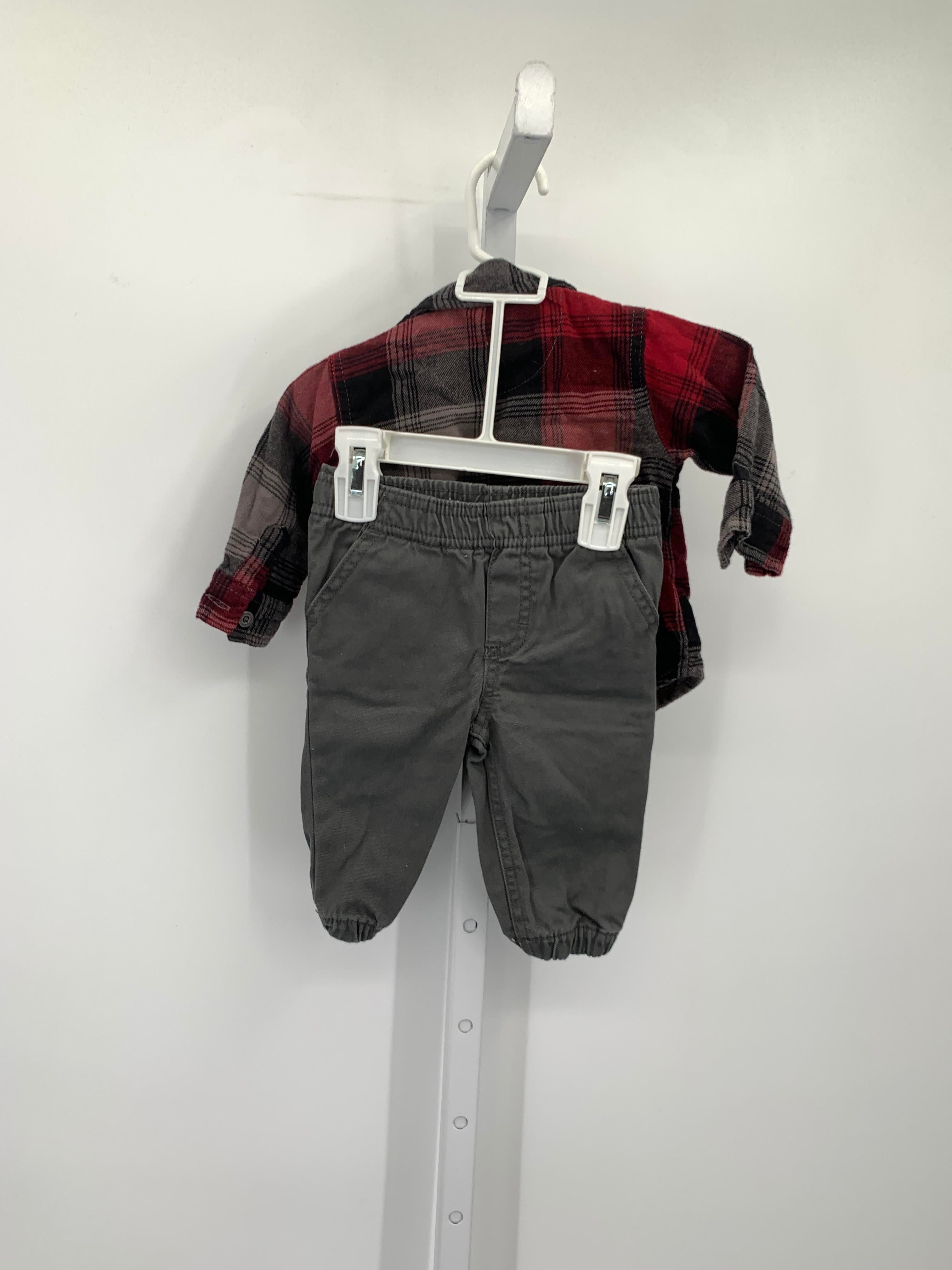 PLAID SHIRT ELASTIC WAIST PANTS