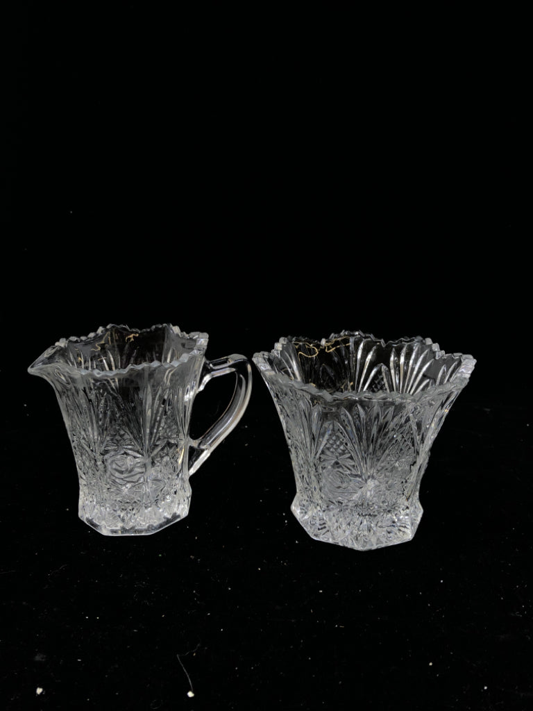 CUT GLASS SUGAR AND CREAMER.