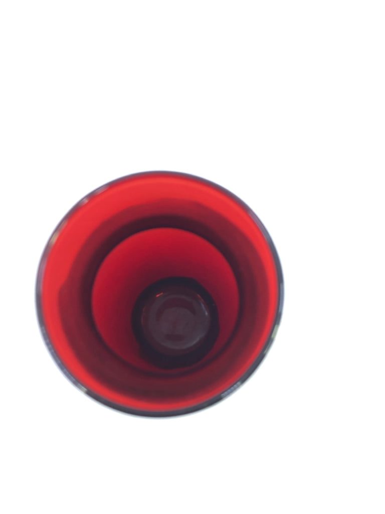 SHORT RED VASE.