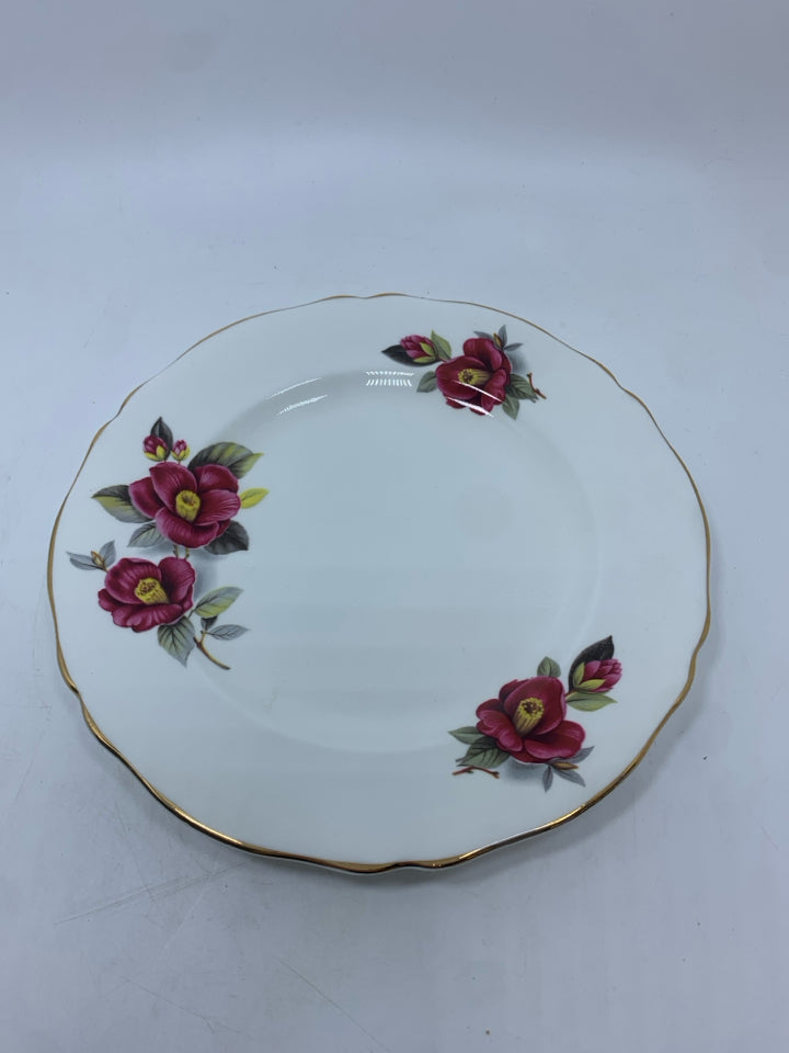 3PC VTG GROSVENOR RED FLORAL TEA SET.