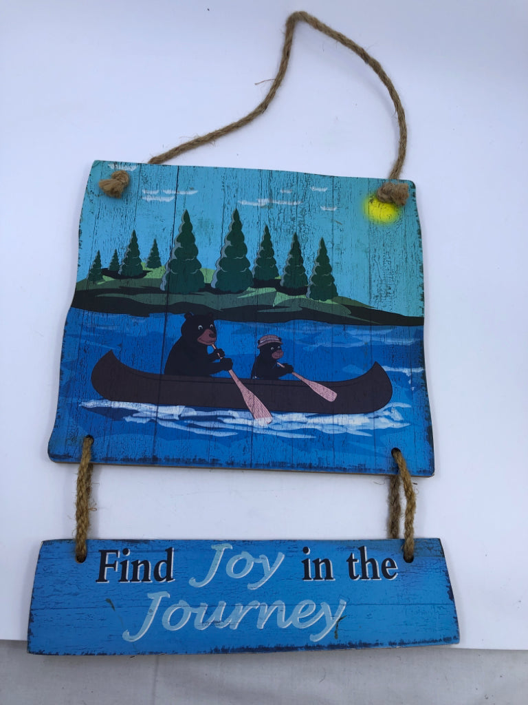 BEARS IN CANOE- FIND JOY IN JOURNEY.