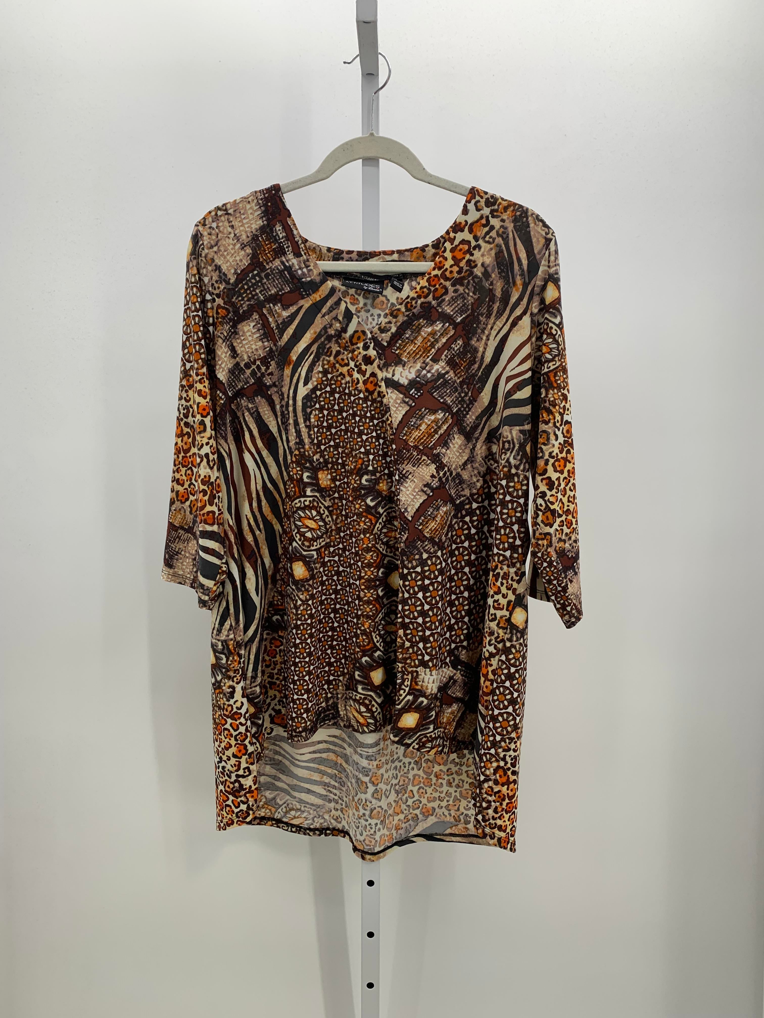 Attitudes Size 1X Womens 3/4 Sleeve Shirt