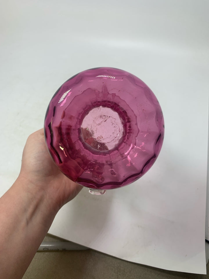 BLOWN PURPLE GLASS PITCHER.