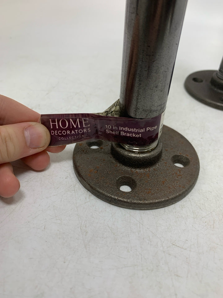 2 PC INDUSTRIAL PIPE SHELF BRACKETS.