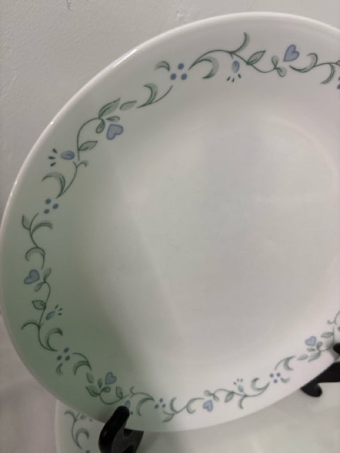 7 BLUE FLOWER DINNER PLATES.