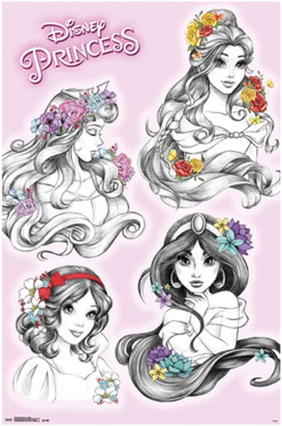 Trends International Disney Princess Sketch Wall Poster 22.