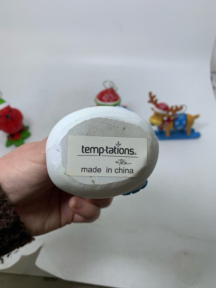 4 RESIN ASSORTED TEMPTATIONS CHARACTERS PHOTO HOLDERS IN BAG.