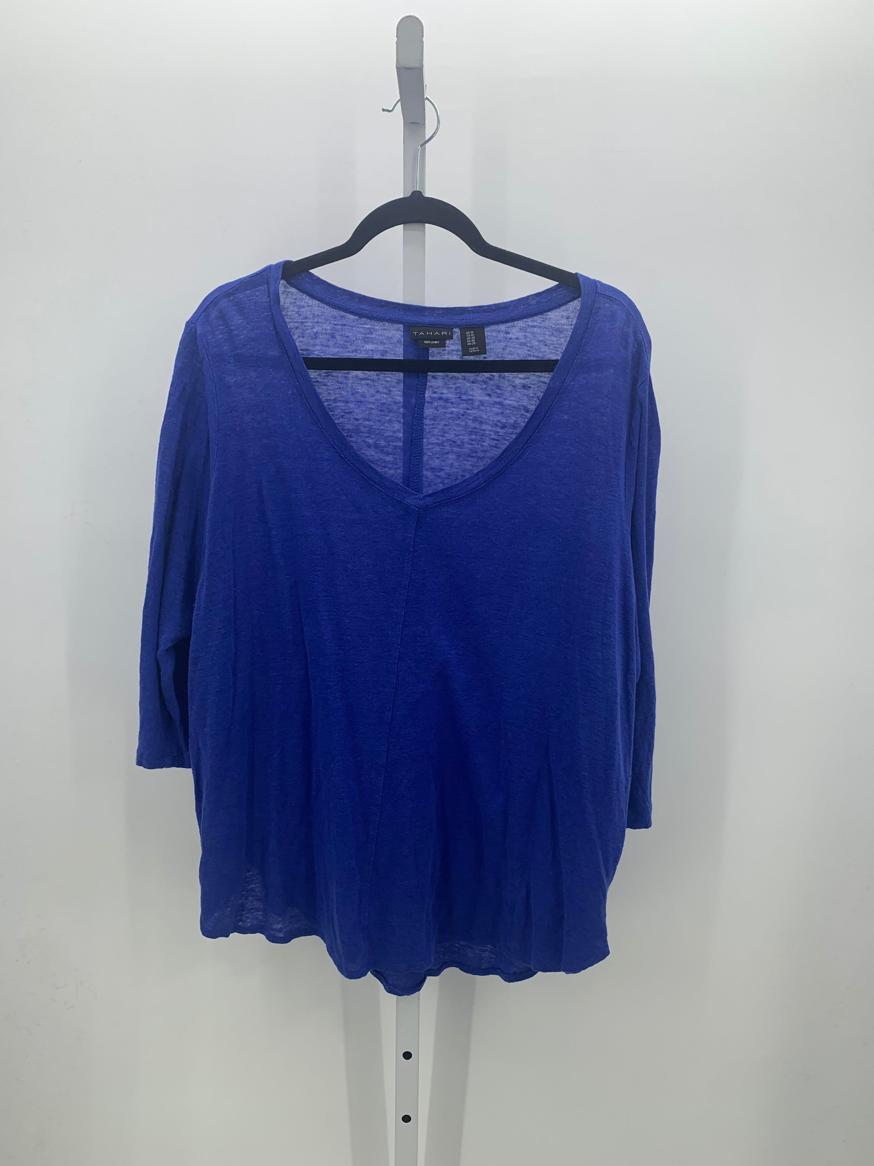 Tahari Size 1X Womens 3/4 Sleeve Shirt