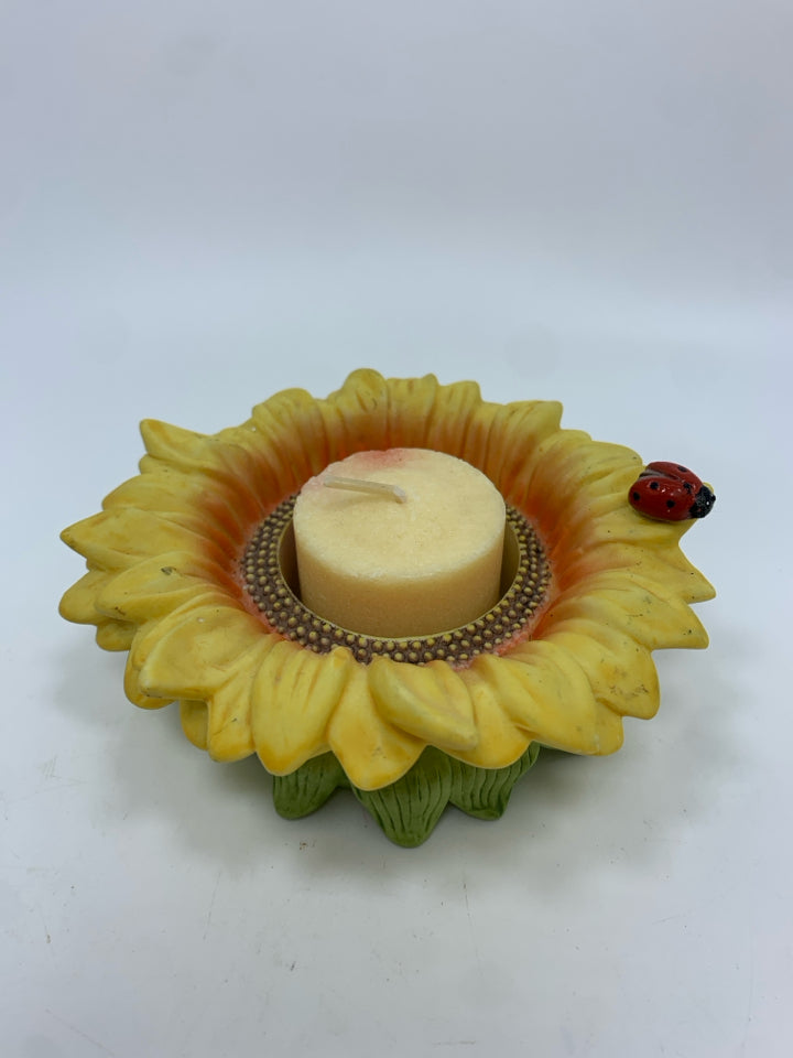 PARTYLITE SUNFLOWER TEA-LIGHT HOLDER.