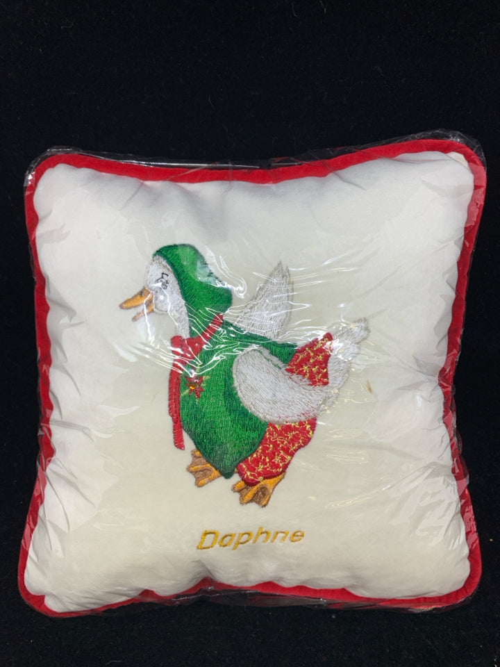 DAPHNE DUCK SQUARE ACCENT PILLOW.