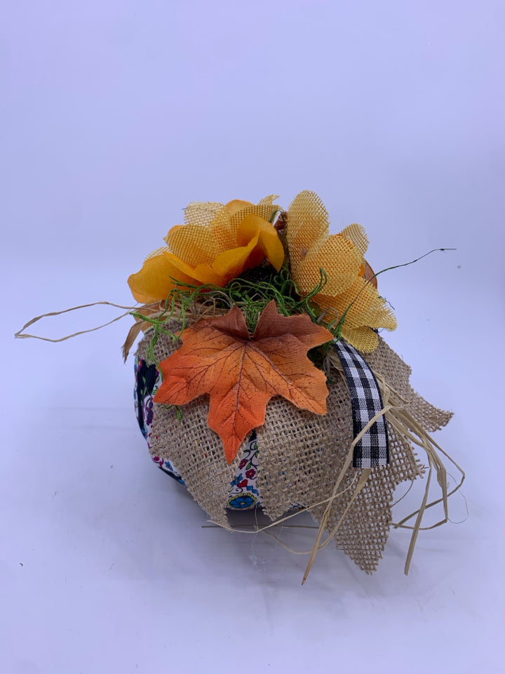 SUGAR SKULL DECORATED PUMPKIN.
