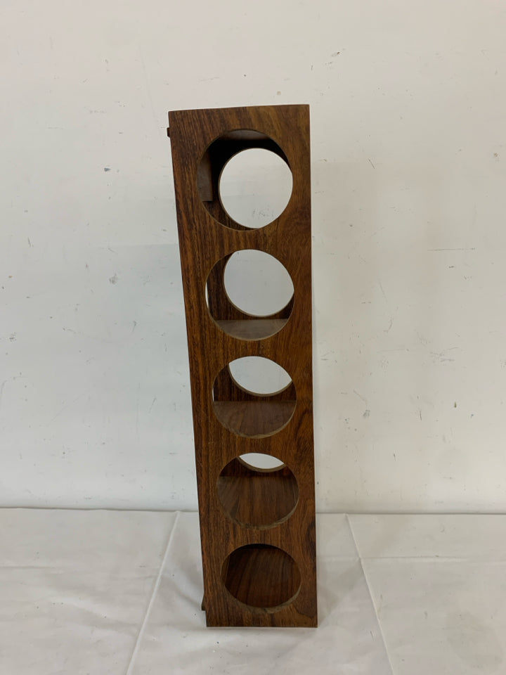 DARK WOOD RECTANGLE WINE RACK.