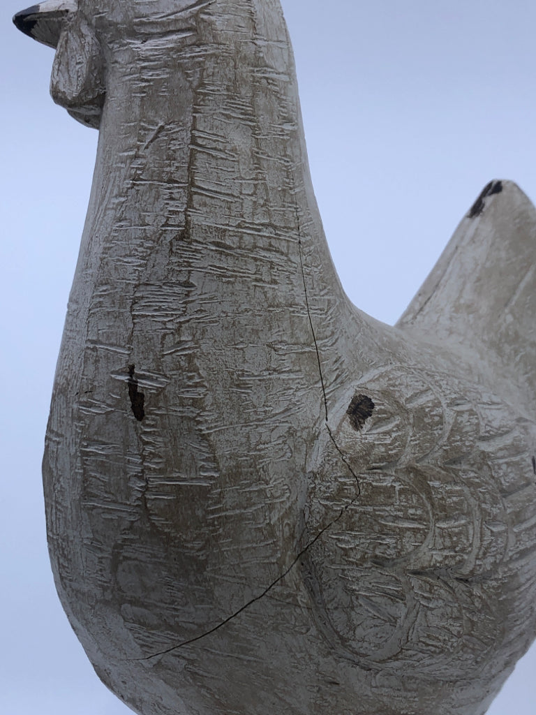 DISTRESSED RESIN STANDING CHICKEN.