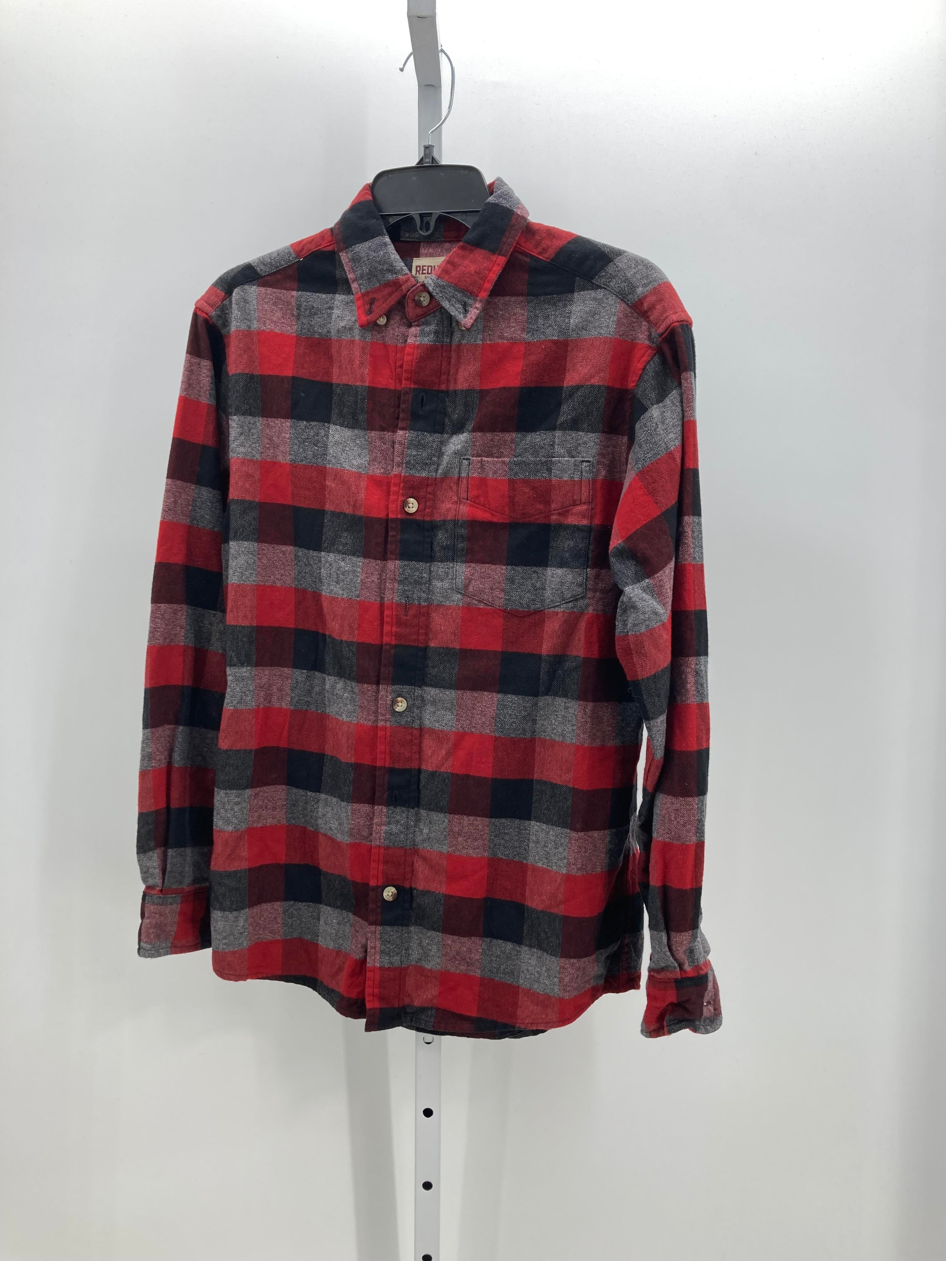 GREY RED PLAID BTN DOWN