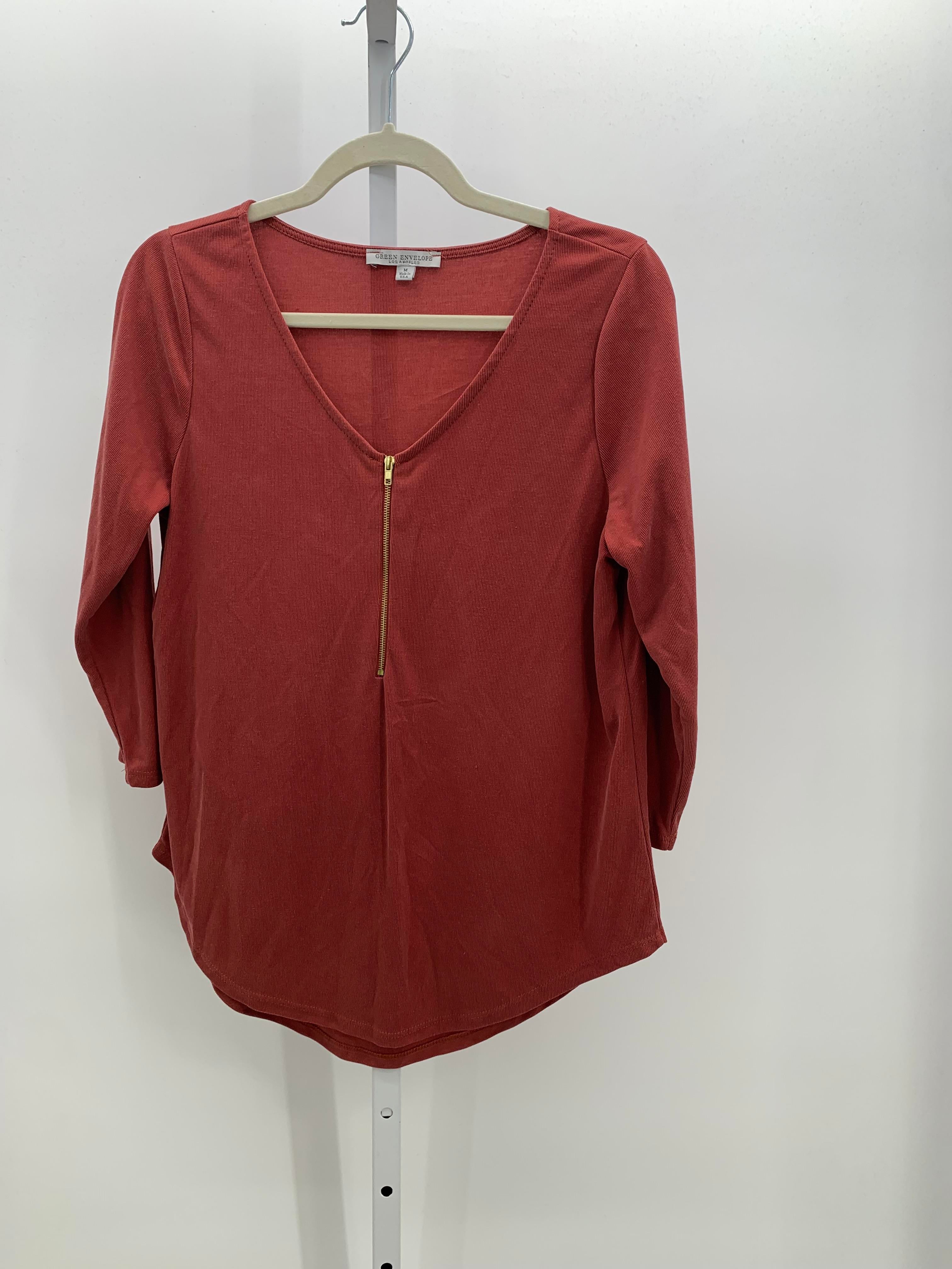 Green Envelope Size Medium Misses 3/4 Sleeve Shirt