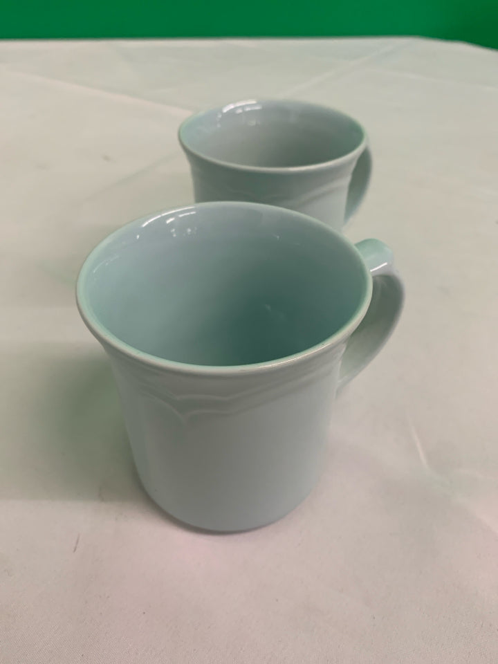 2 LIGHT BLUE PFALTZGRAFF MUGS.