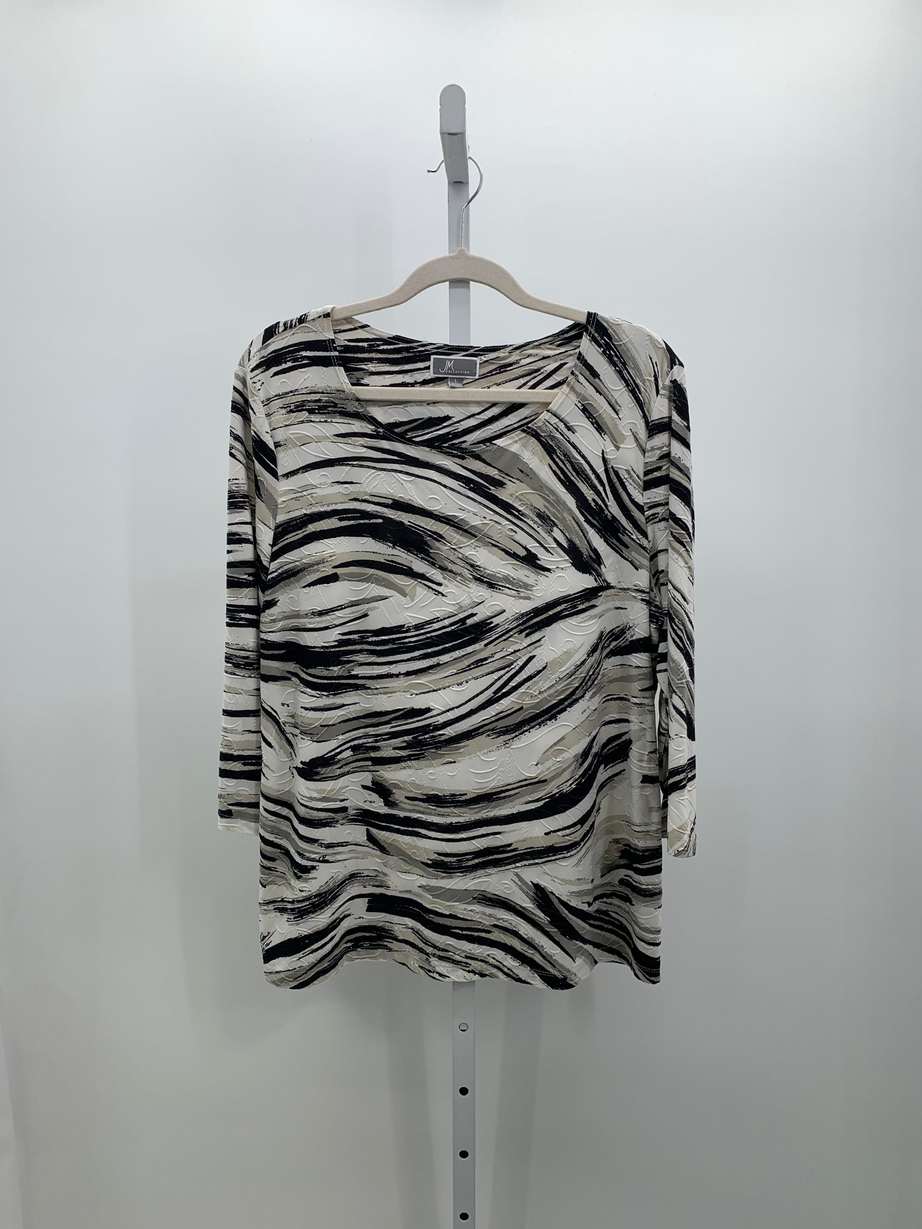 JM Collection Size Large Misses 3/4 Sleeve Shirt