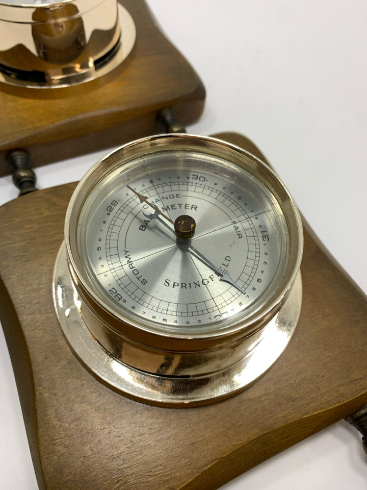 SPRINGFIELD VTG THERMOMETER BAROMETER.
