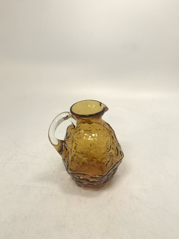 BLOWN TEXTURED GLASS SMALL PITCHER.