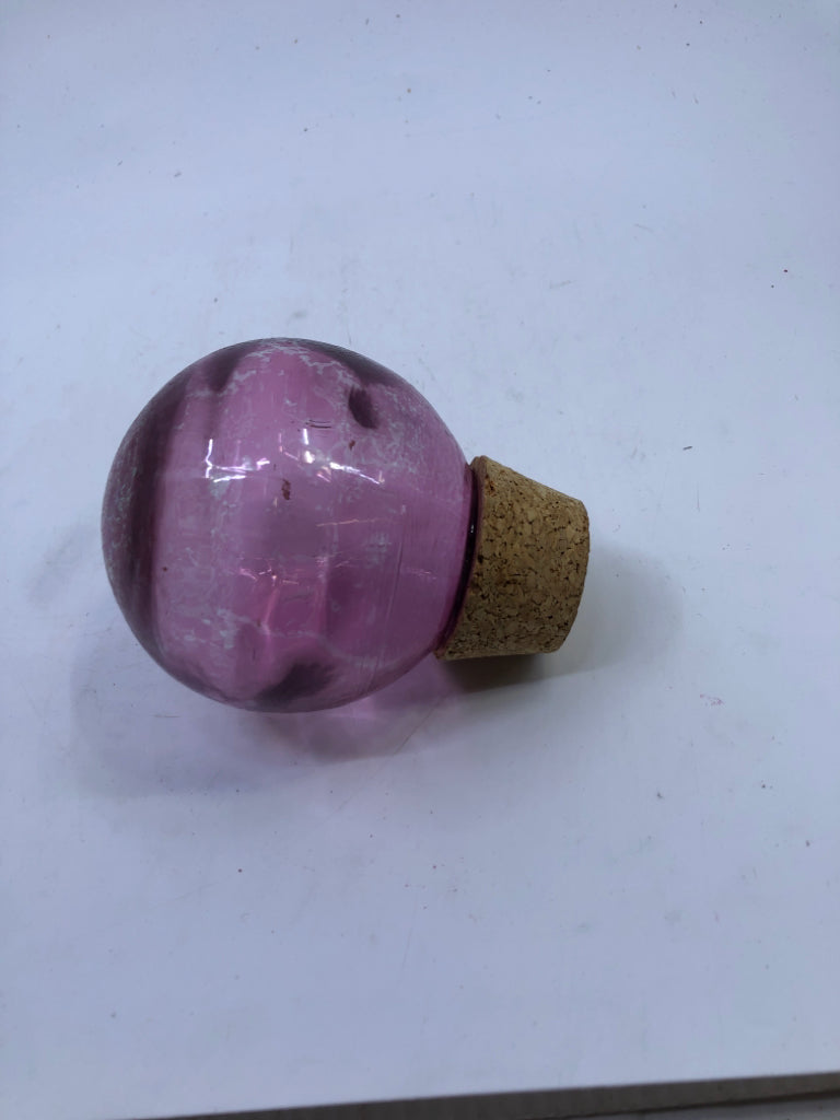 SMALL GLASS CORK TOP  EMPTY JAR.