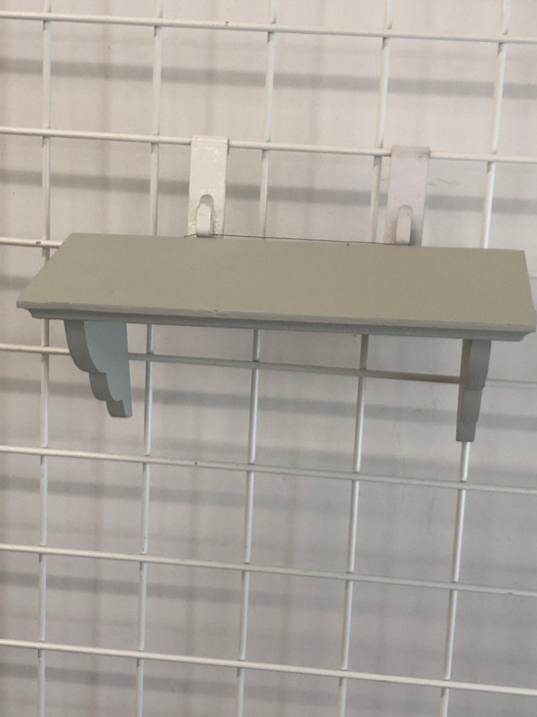 GREY PAINTED MINI WALL SHELF.
