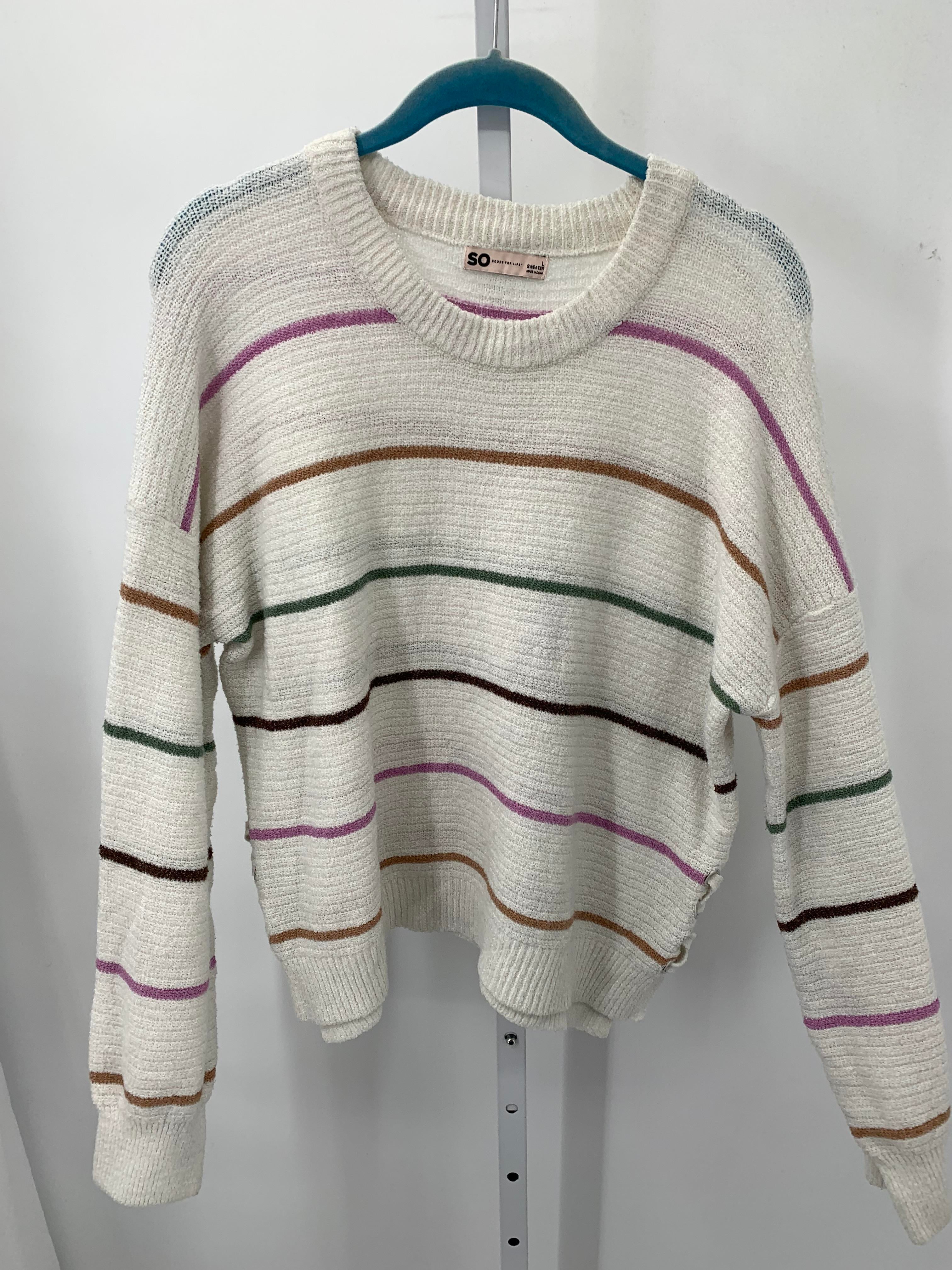 SO Size Large Juniors Long Sleeve Sweater