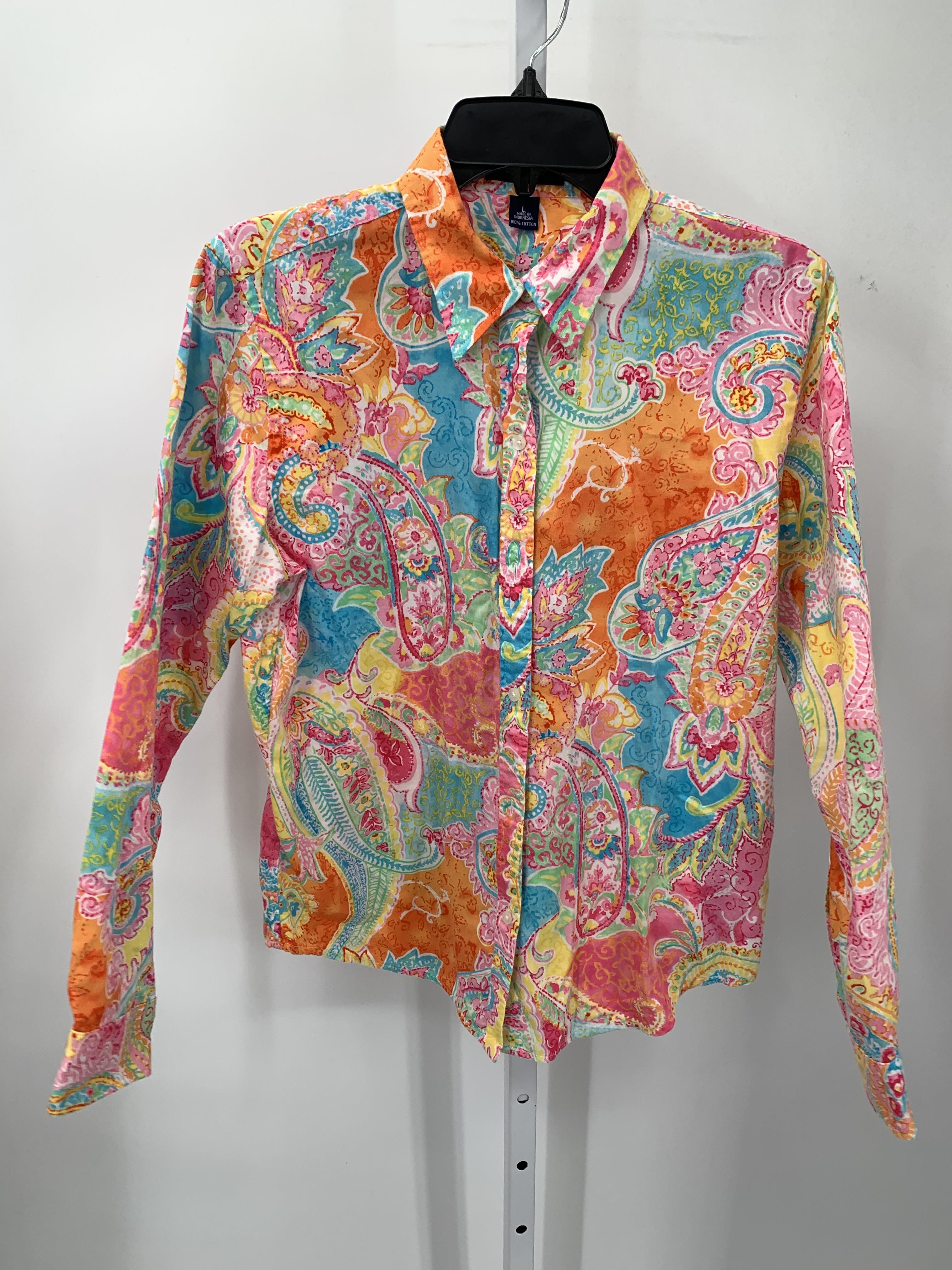 Chaps Size Large Misses Long Sleeve Shirt