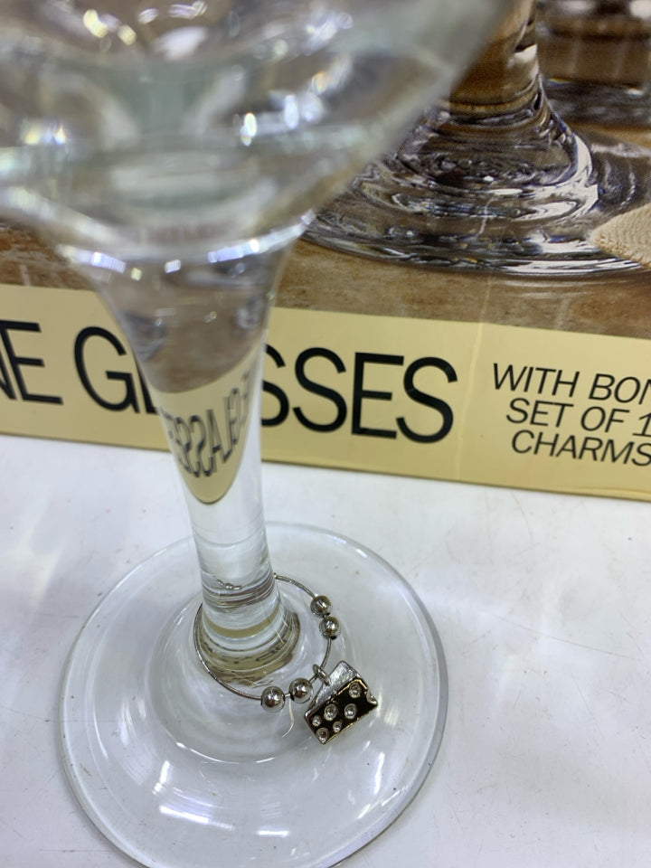 NIB 12 WINE GLASSES LINEN N THINGS.