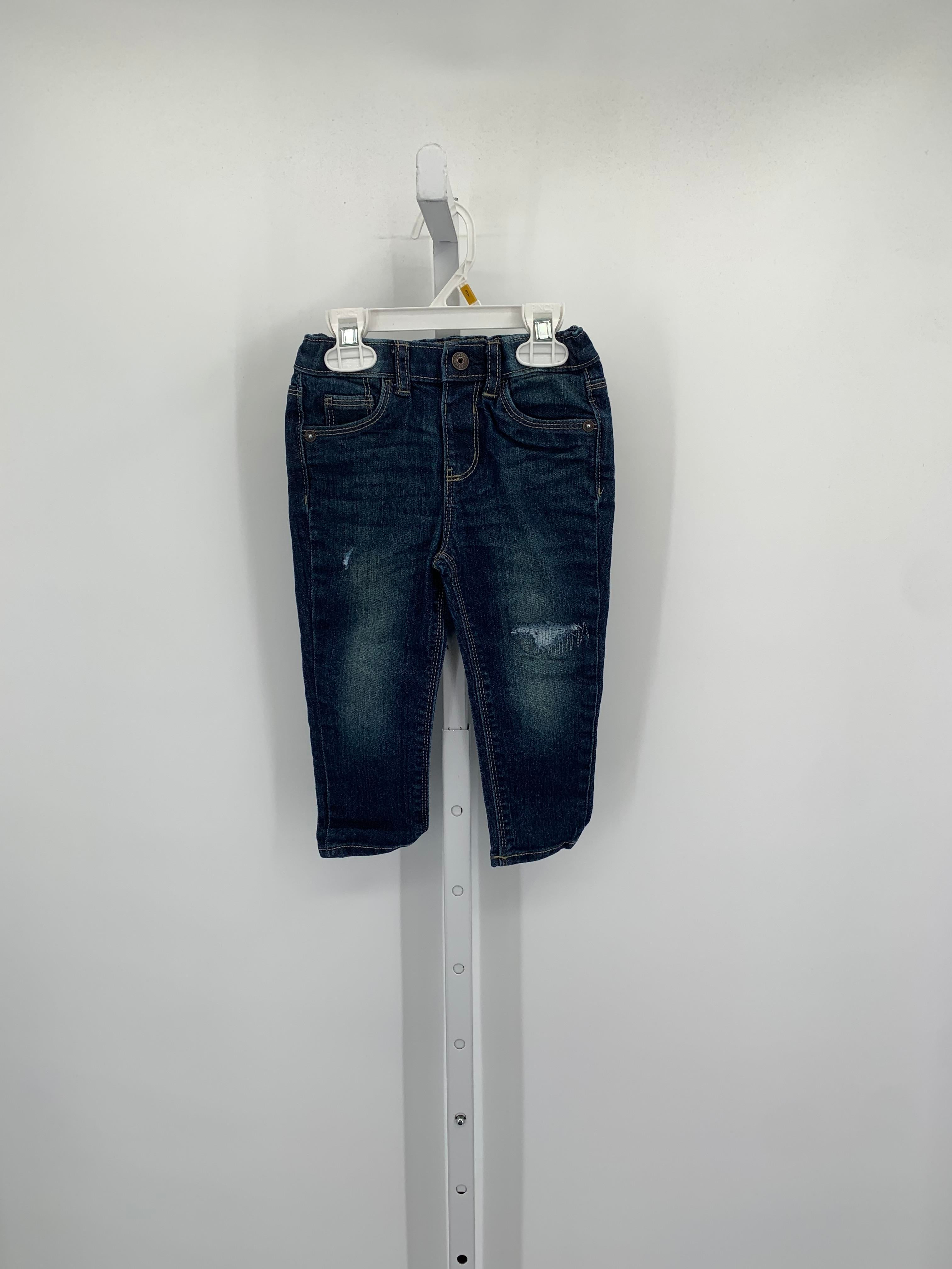 ADJ WAIST DISTRESSED JEANS