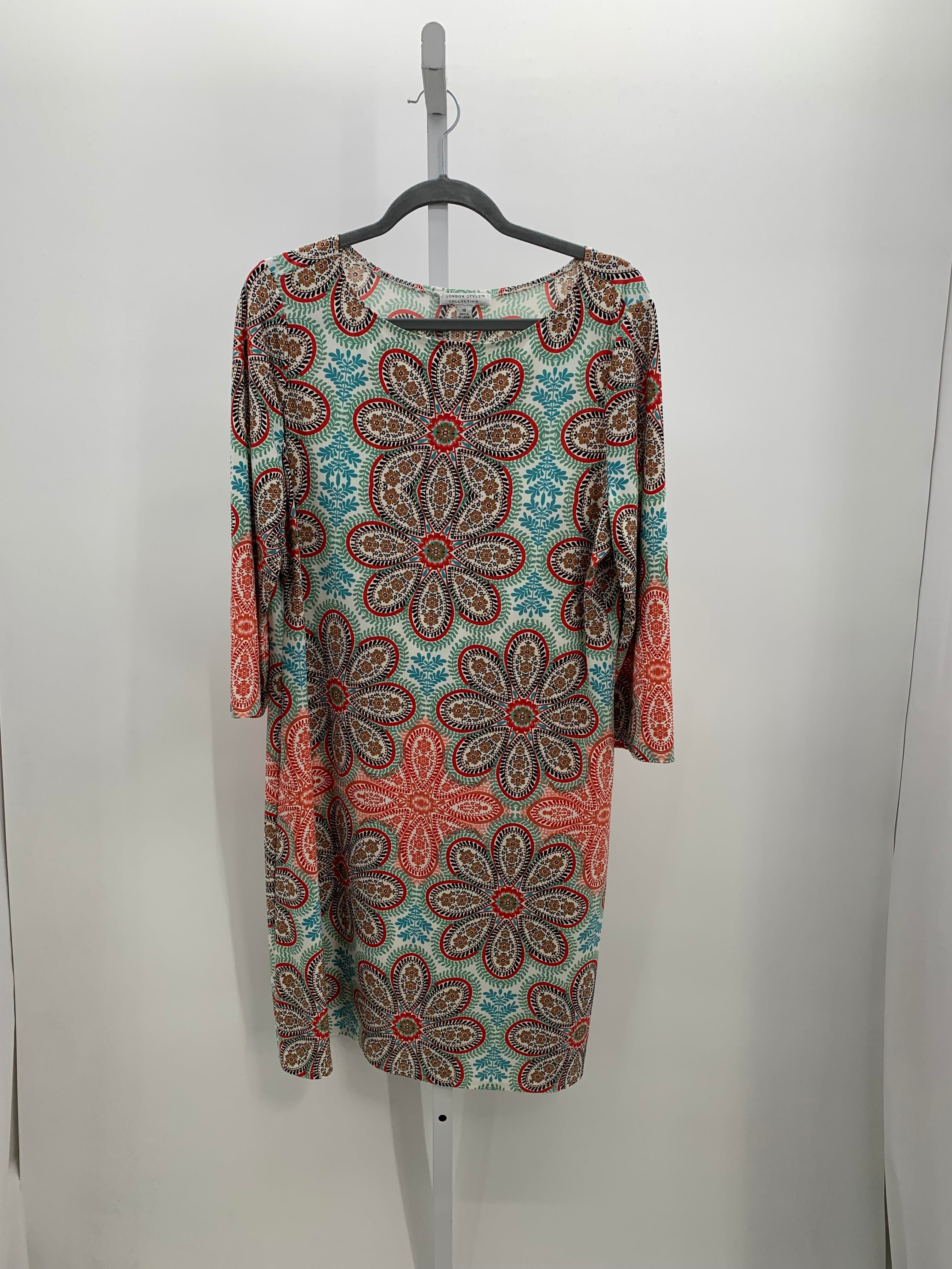 London Style Size 16 Misses 3/4 Sleeve Dress