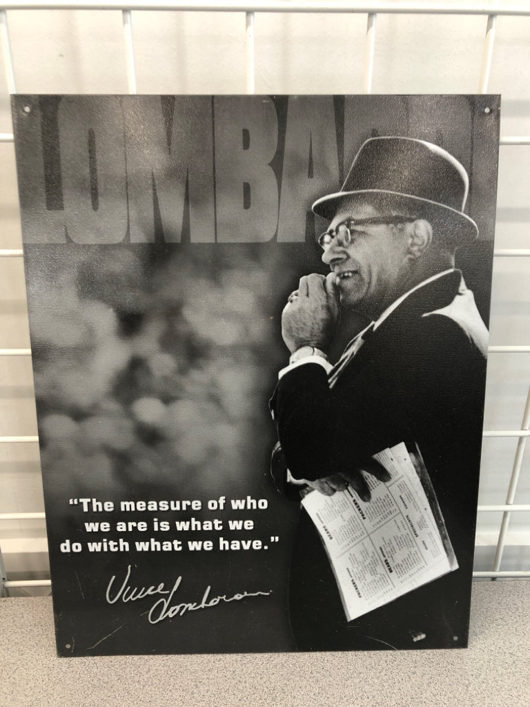VINCE LOMBARDI METAL SIGN.