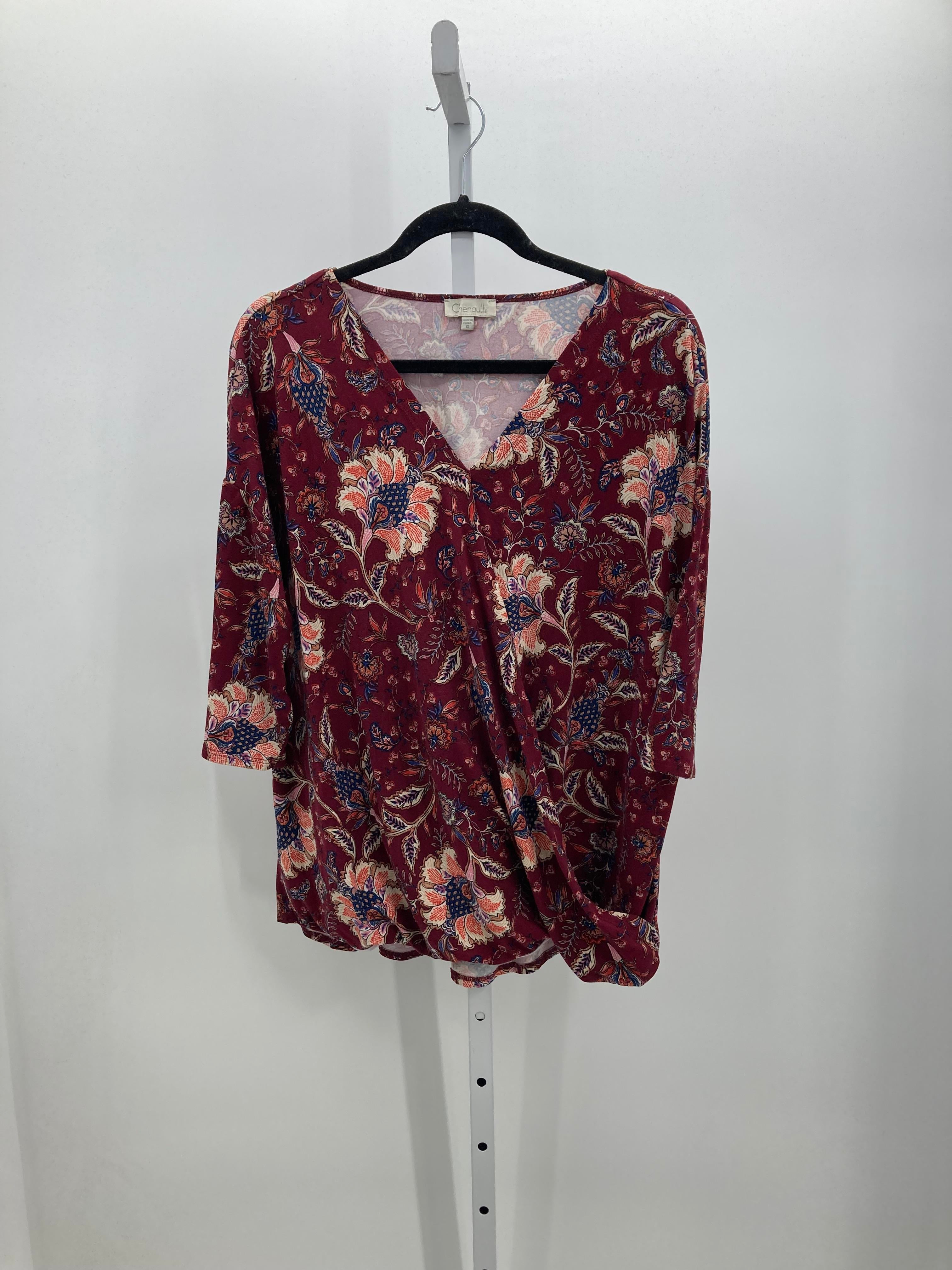 Chenault Size 1X Womens 3/4 Sleeve Shirt