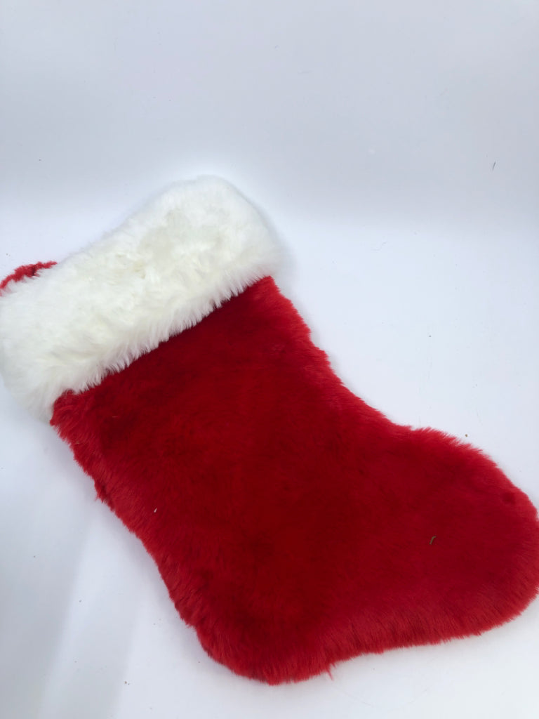 FLUFFY RED/WHITE STOCKING.