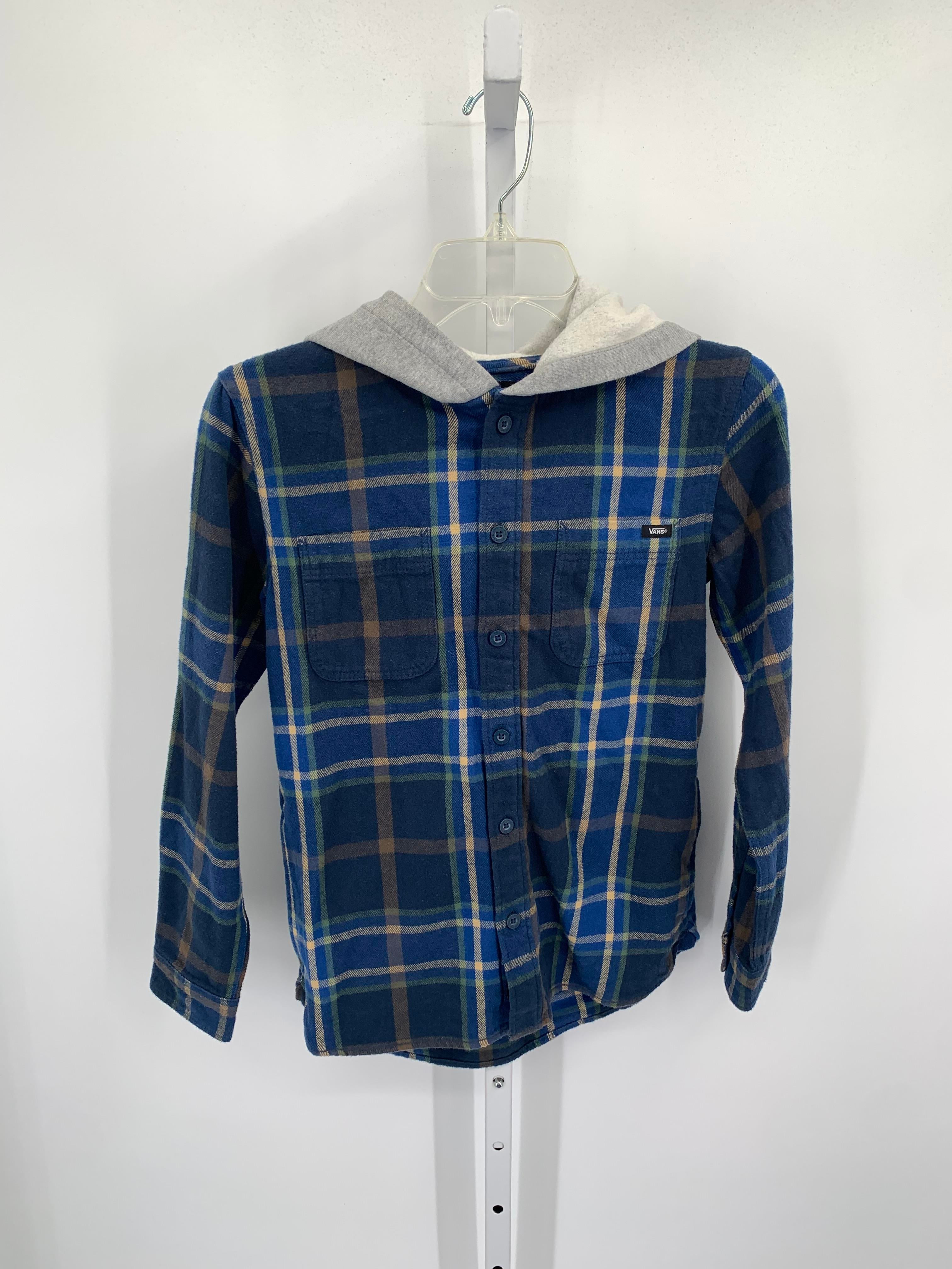 HOODED PLAID BUTTON DOWN