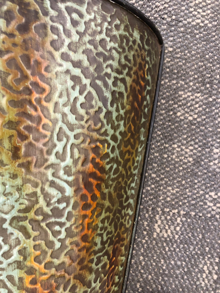 TEXTURED BRONZE METAL WALL POCKET.