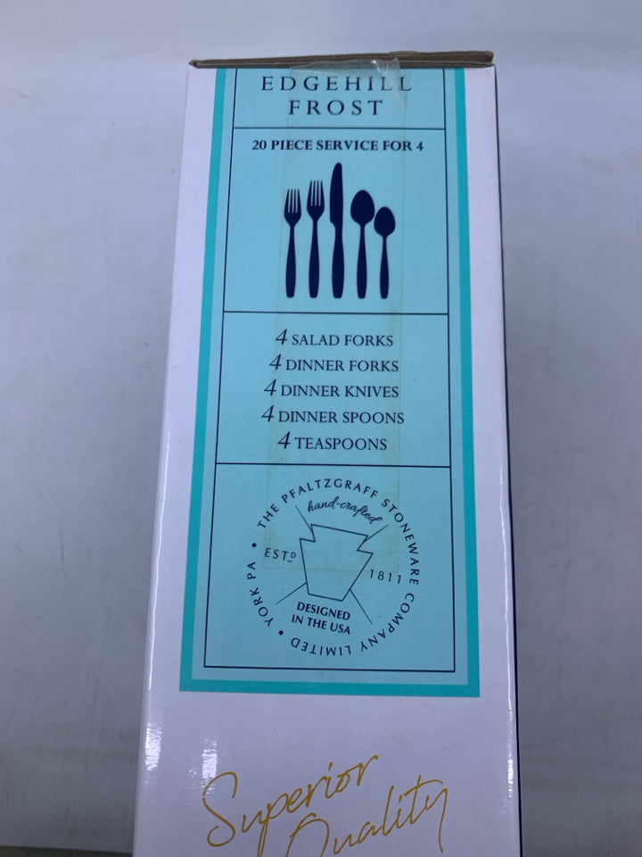 NIB STAINLESS STEEL 20 PC SVC 4 UTENSIL SET.