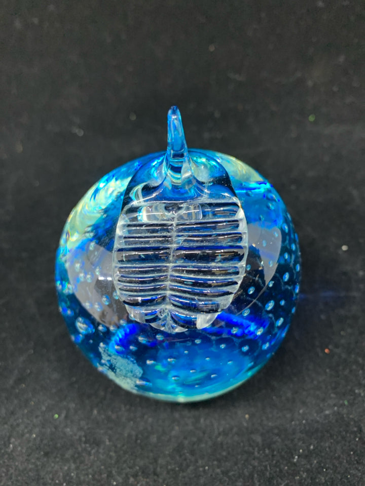 BLUE BUBBLE GLASS APPLE.