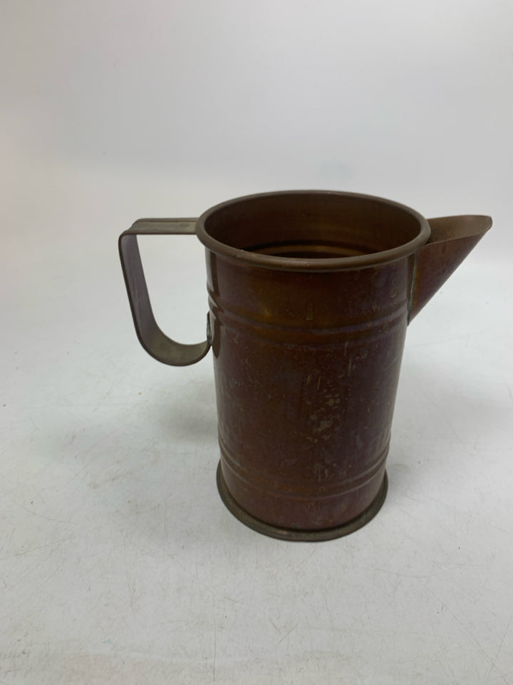VTG COPPER CYLINDER PITCHER.