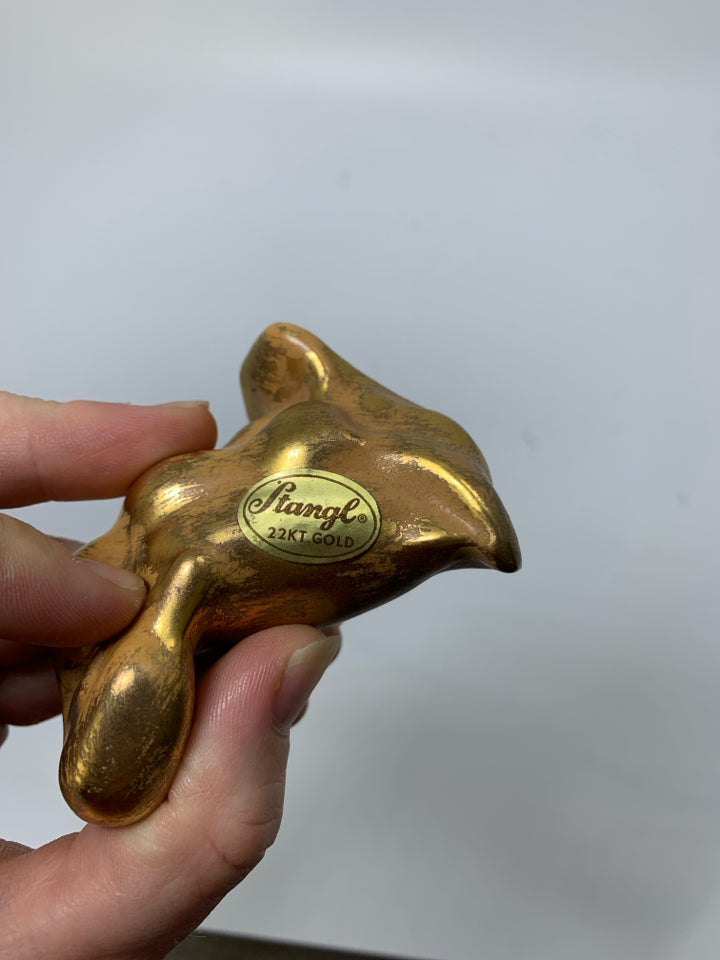 VTG GRANADA GOLD STANDING SLEEPING DUCK FIGURINE.