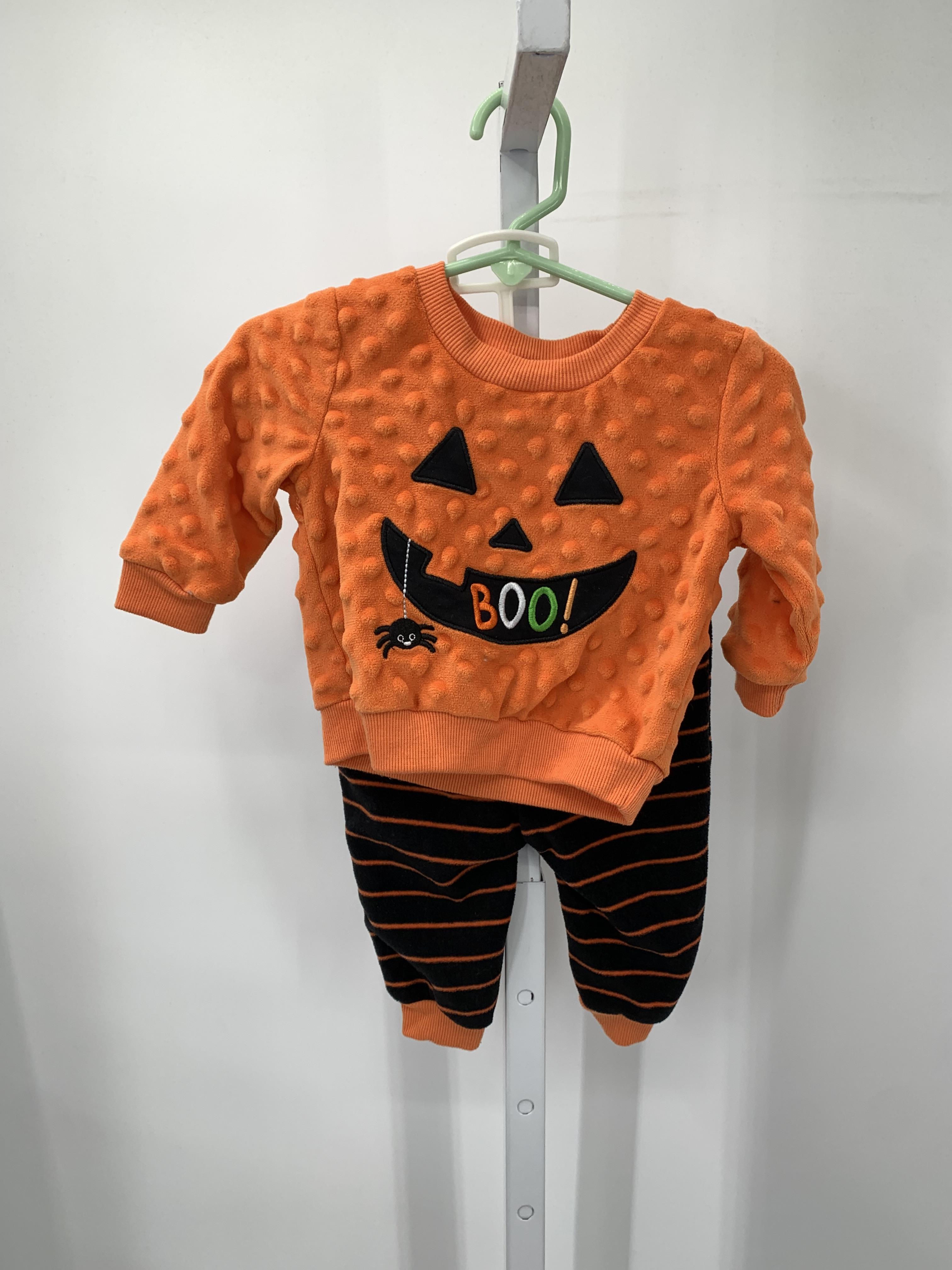 JACK-O-LANTERN SHIRT AND STRIPE PANTS