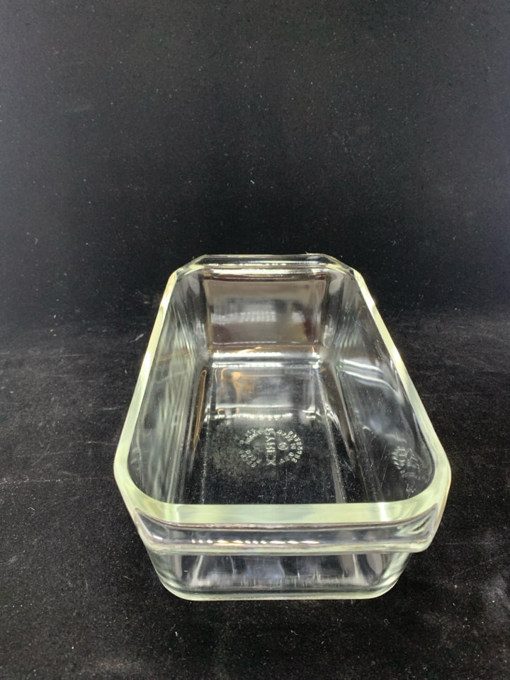 GLASS PYREX LOAF BAKING DISH.