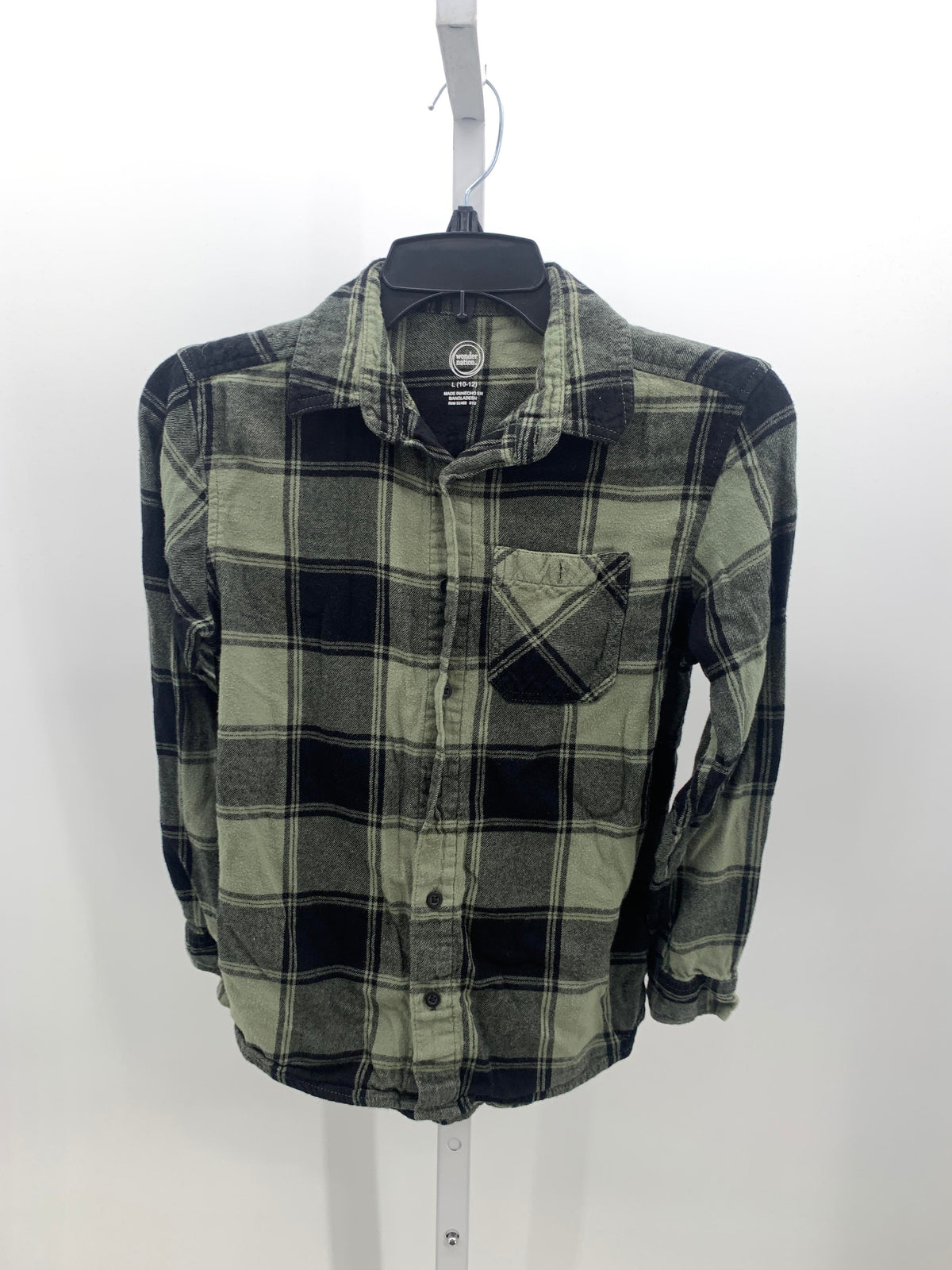 BLACK PLAID BTN DOWN