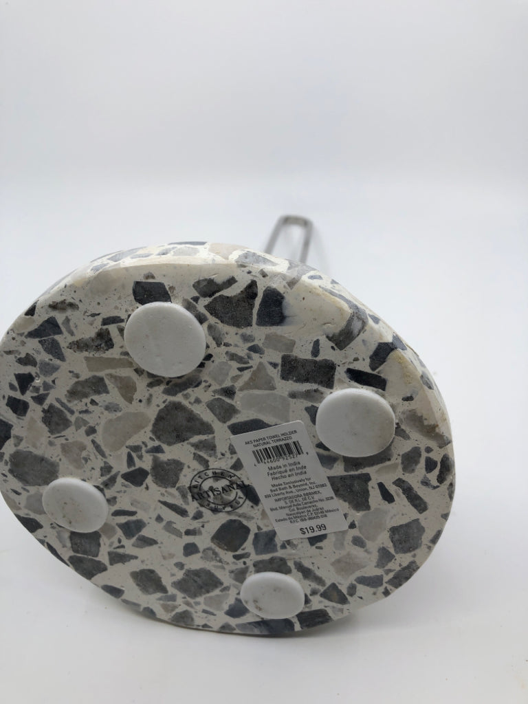 MARBLE MOSAIC BASE PAPER TOWEL HOLDER.