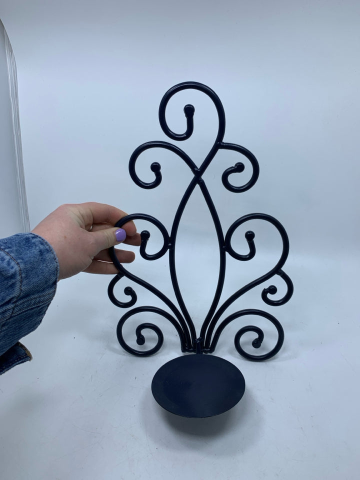 SCROLL PILLAR CANDLE SCONCE.