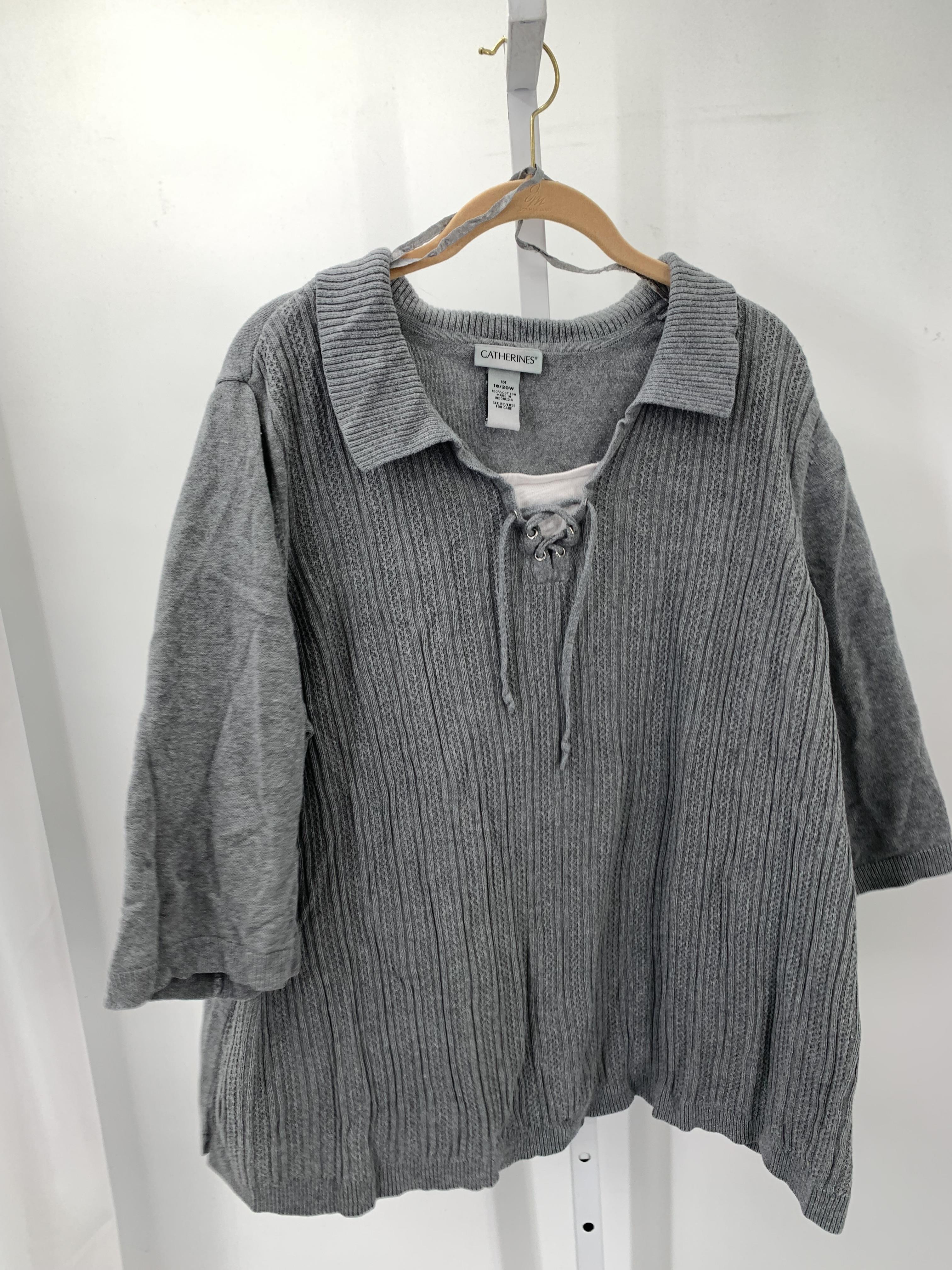 Catherine Size 1X Womens 3/4 Sleeve Sweater