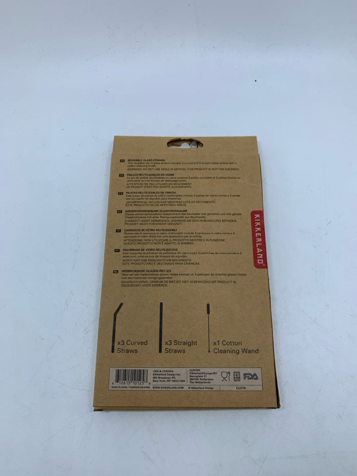 NIP 6 PCK OF GLASS STRAWS.