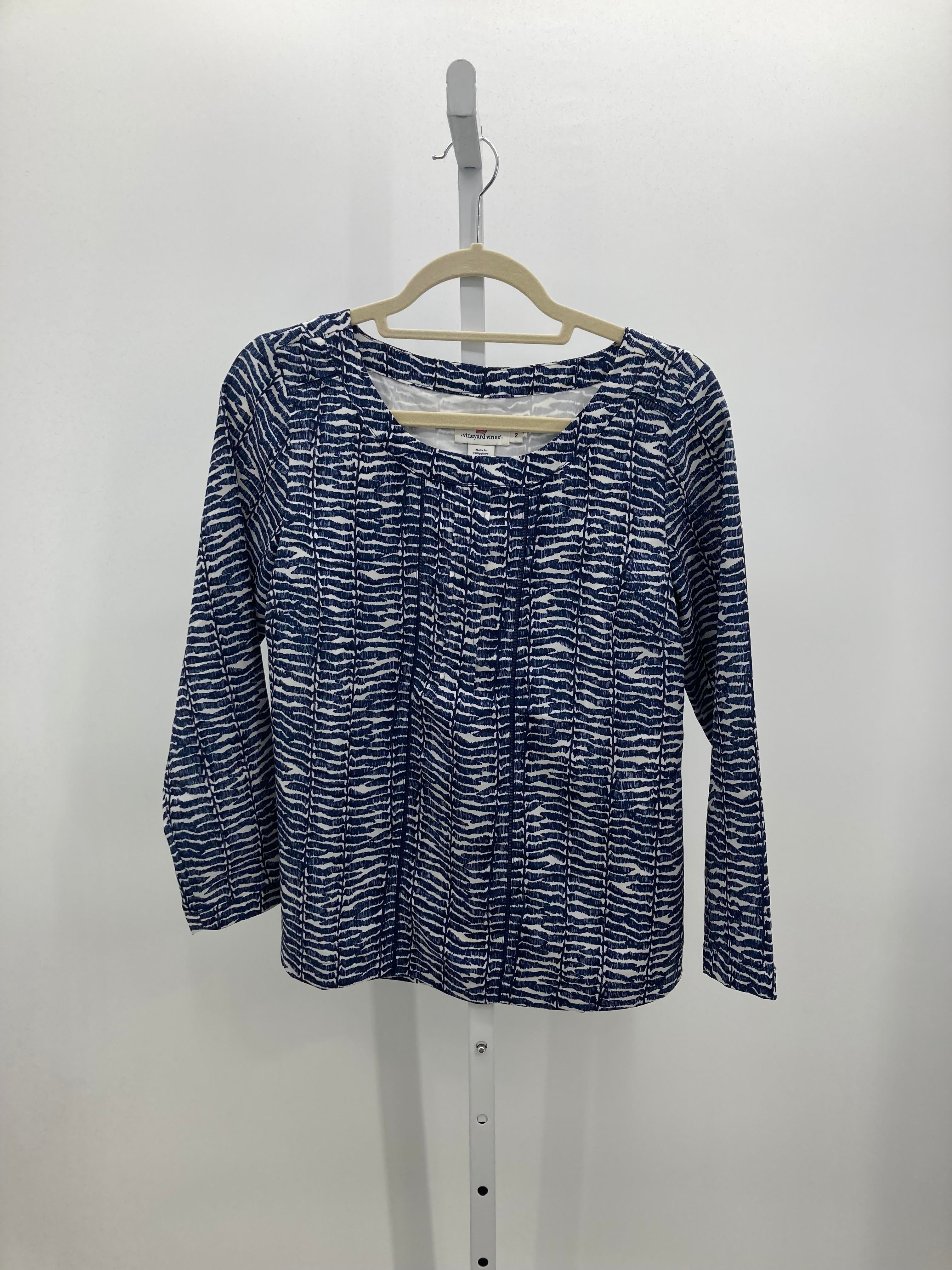 Vineyard Vines Size 2 Misses 3/4 Sleeve Shirt