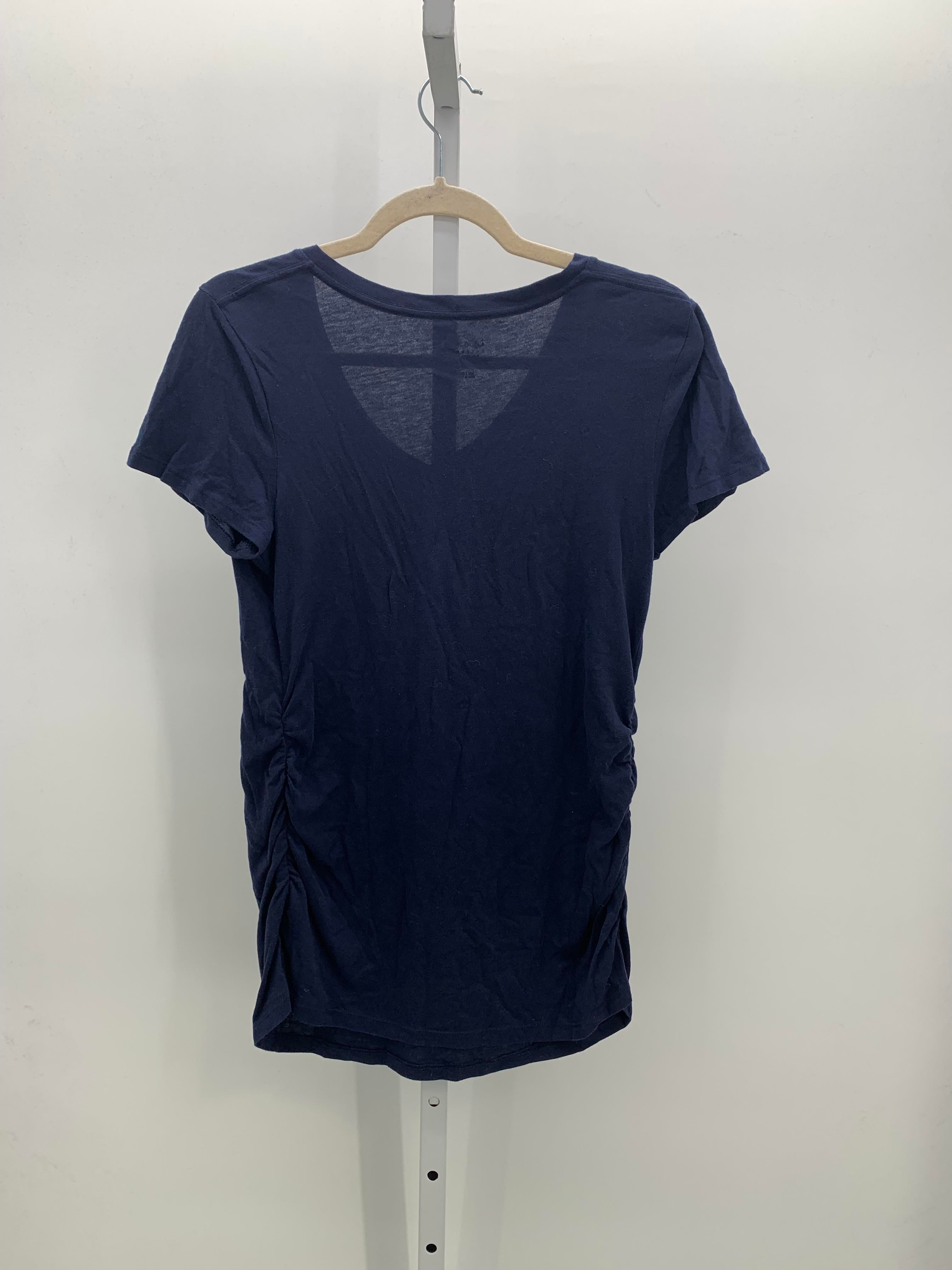Isabel Navy Size Small Maternity Short Sleeve Shirt